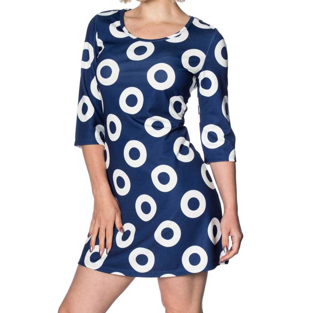 Dancing Days - 60S CIRCLE Korte jurk - Blauw/Wit Product image